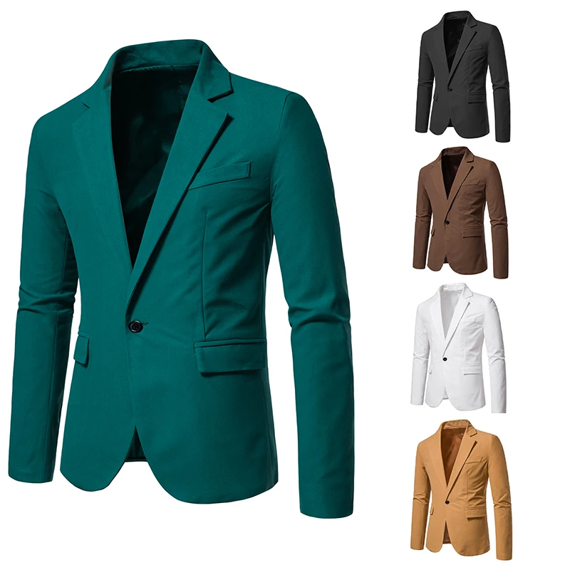 Top Trends: New Fashion Men's Suede Nap Leisure Slim Suit Jacket High Quality Casual Man Blazers Jacket Coat Men Single Button Blazer B08 Shoppable Styles