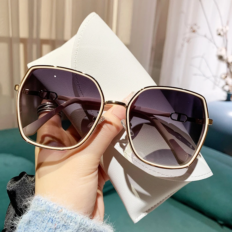 Top Trends: New Fashion Polarized Sunglasses Women UV400 Gradient Lens Sun Glasses Oversized Retro Square Luxury Brand Oculus Shoppable Styles