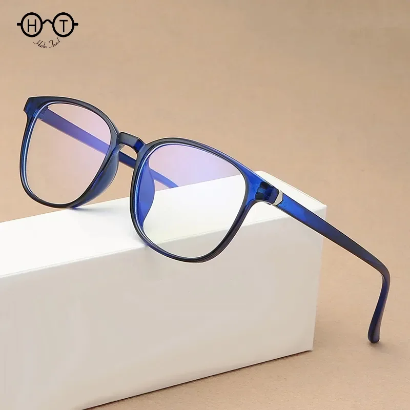 Top Trends: HARKO Retro Mens Glasses Frame Fashion Computer Eyeglasses Frame Women Anti-blue Light Transparent Clear Pink Plastic Frame Shoppable Styles