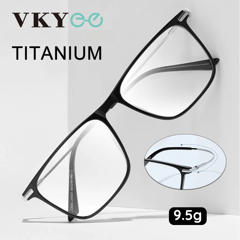 Top Trends: VICKY Titanium Classic Men's Square Frames Anti-blue Light Reading Glasses Myopia Can Be Customized Prescription Glasses 007 Shoppable Styles