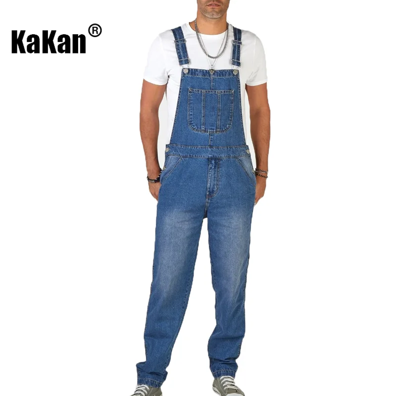 Top Trends: Kakan - New Street Trendy Men&#039;s Strap Jeans From Europe And America, Blue One Piece Strap Jeans K34-777 Shoppable Styles