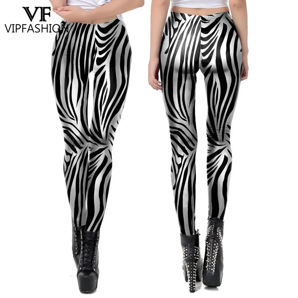 Top Trends: VIP FASHION Cosplay Casual Leggings Zebra Black&White Stripes Printed Leggings Sport Women Fitness Trousers Drop Shipping Shoppable Styles