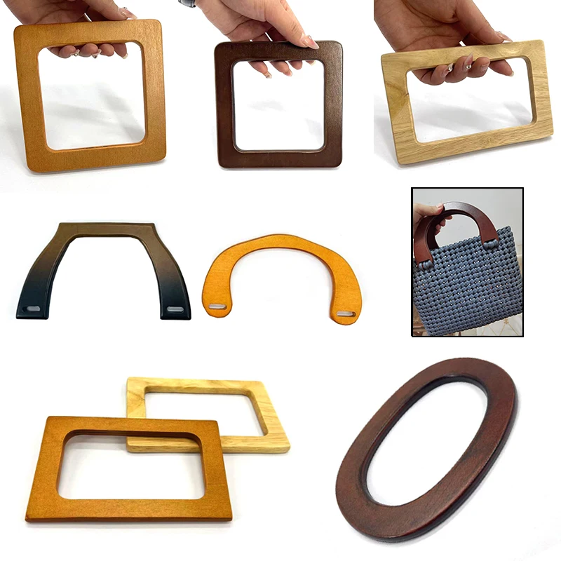 Top Trends: 7 Styles Wooden Bag Handle Decorative New Square Wood Strap Solid Color Hand Bag Replacement Accessories DIY Women's Clutch Bag Shoppable Styles