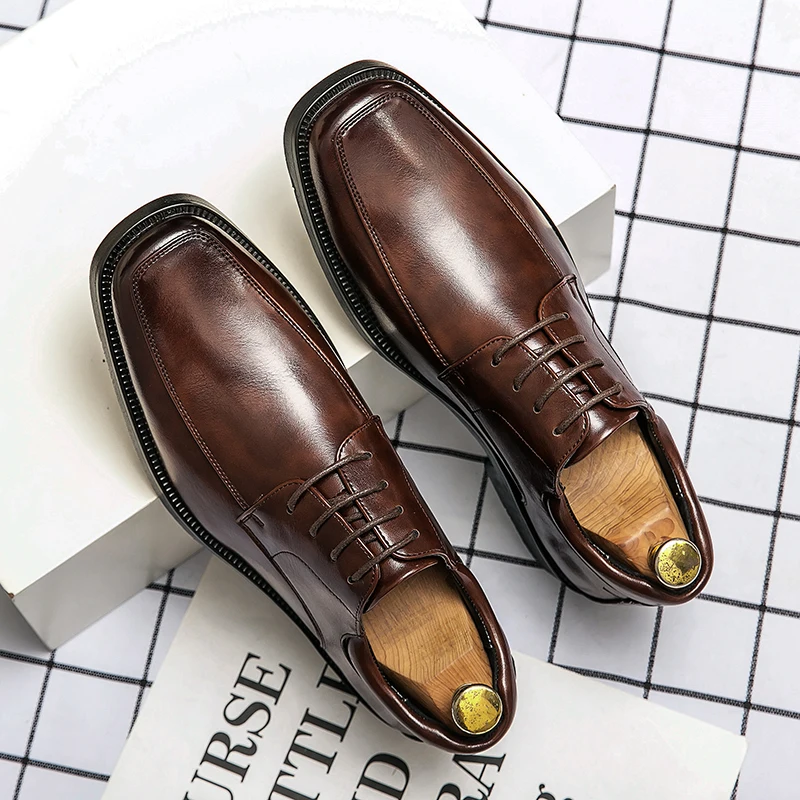 Top Trends: Men Dress Shoes Shadow Patent Leather Luxury Fashion Groom Wedding Shoes Men Luxury Italian Style Oxford Shoes Big Size 48 Shoppable Styles