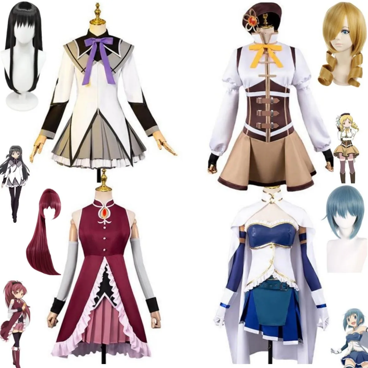 Top Trends: Anime Puella Magi Madoka Magica Sakura Kyouko Miki Sayaka Tomoe Mami Akemi Homura Cosplay Costume Wig Combats Skirt Uniform Shoppable Styles