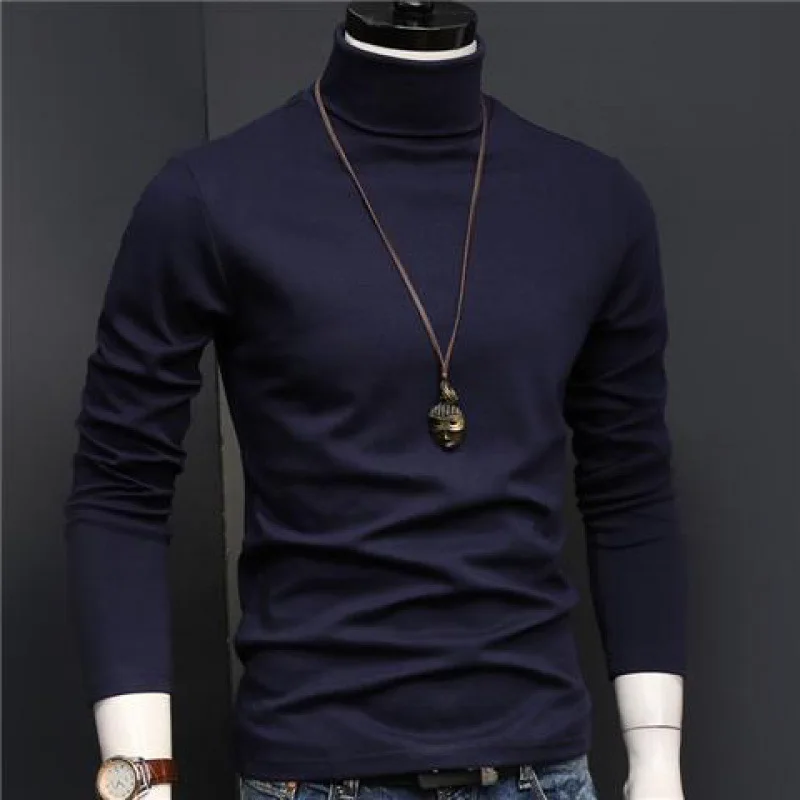 Top Trends: 2023 New Men Long Sleeve Pullover High Neck Turtleneck Stretch Slim Basic T Shirt Tee Top Knitwear Shoppable Styles