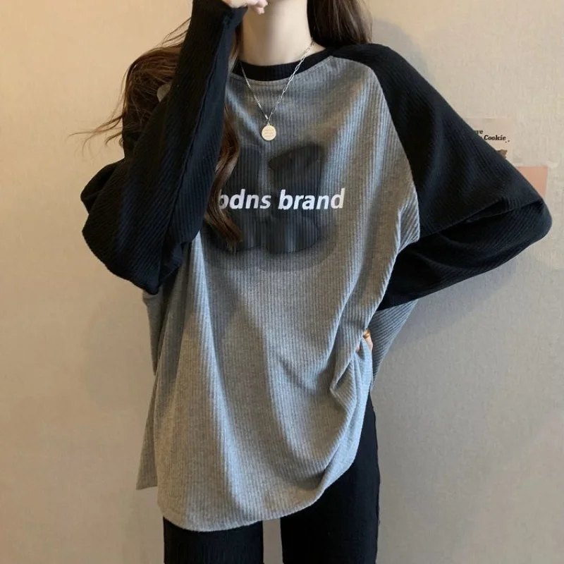 Top Trends: Long Sleeved Printing Letter T-shirt Women's Autumn And Winter Loose Fitting And Slimming Bottoming Shirtversatile Casual Top Shoppable Styles