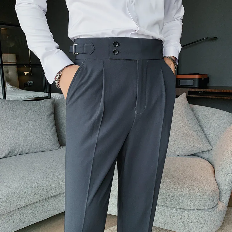 Top Trends: 2023 Men Spring Suit Pants Fashion Casual Slim Fit Business Suit Trousers Men's Wedding Party Work Pants Classic Large Size 36 Shoppable Styles - Image 3