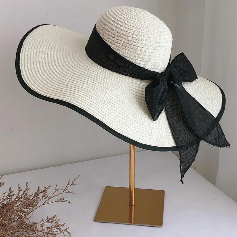 Top Trends: Summer Women Straw Hat Bowknot Wide Brim Floppy Panama Hats Female Lady Outdoor Foldable Beach Sun Cap Shoppable Styles