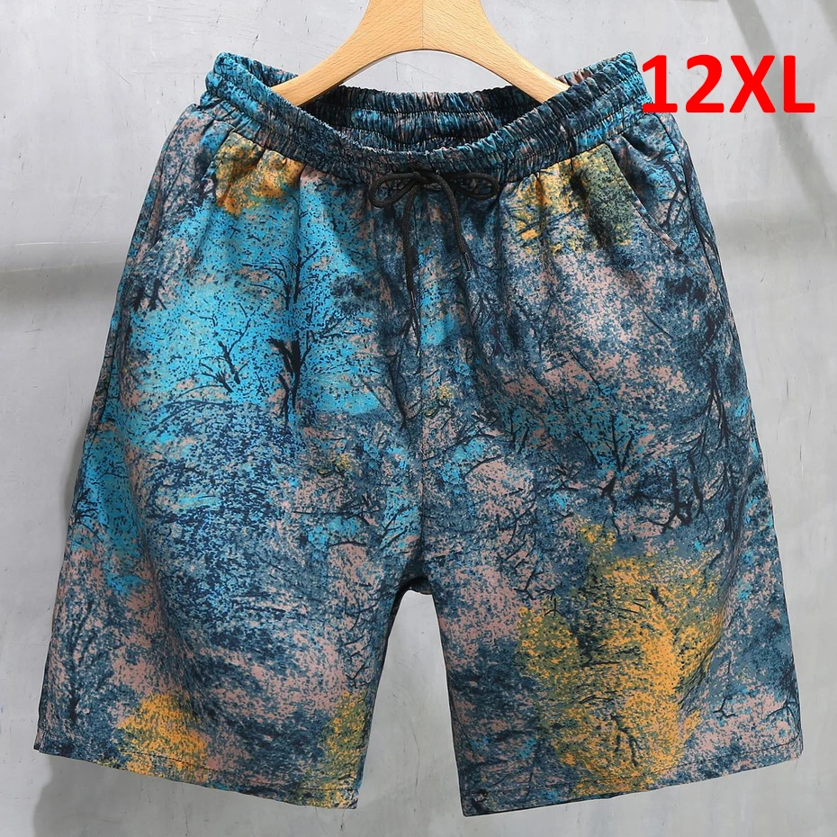 Top Trends: Hawaiian Beach Shorts Men Hip Hop Streetwear Tie-dye Short Plus Size 10XL 12XL Summer Shorts Male Shoppable Styles