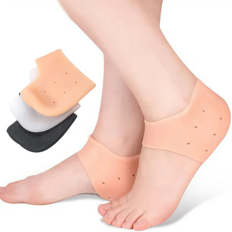 Top Trends: 2 Pcs Silicone Feet Care Socks Moisturizing Gel Heel Thin Socks With Hole Cracked Foot Skin Care Protectors Lace Heel Cover Shoppable Styles