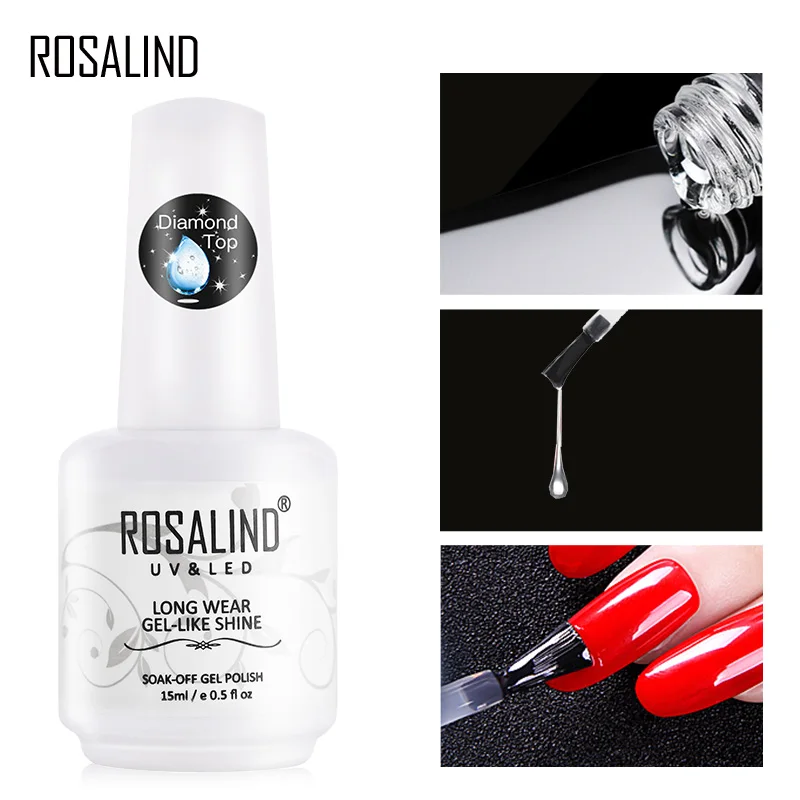 Top Trends: ROSALIND Top Coat Gel Nail Polish Diamond Transparent Soak Off UV Primer Gel Vernis 15ml Long Lasting Gel Lacquer Art Manicure Shoppable Styles