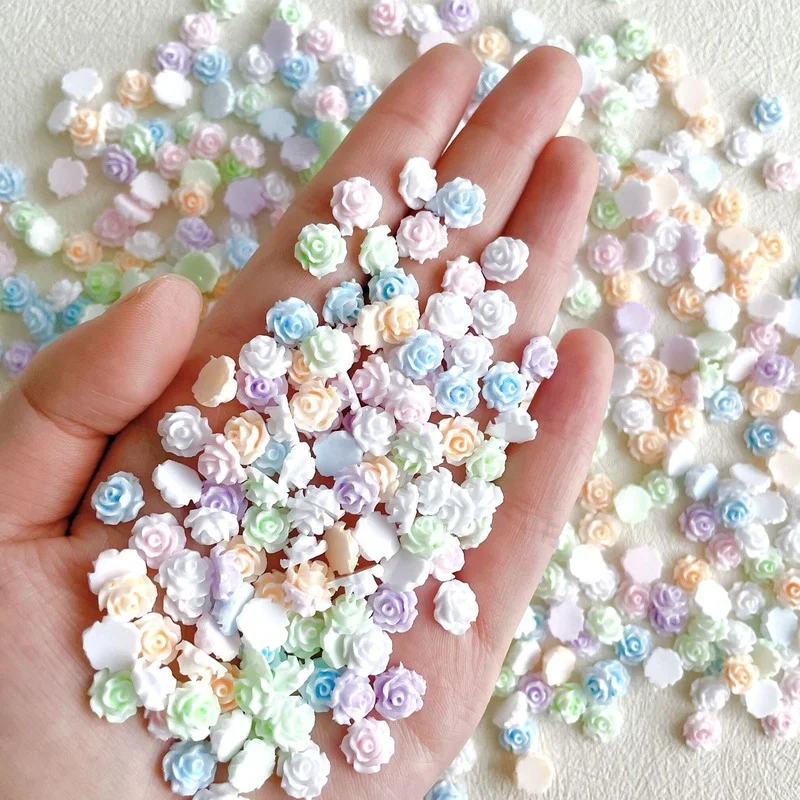 Top Trends: 100Pcs Nail Art Mini Flower Resin Gem Stones DIY Nail Crafts 3D Stickers For Gel Polish Nail Accessories Multi-Colors Flower Shoppable Styles