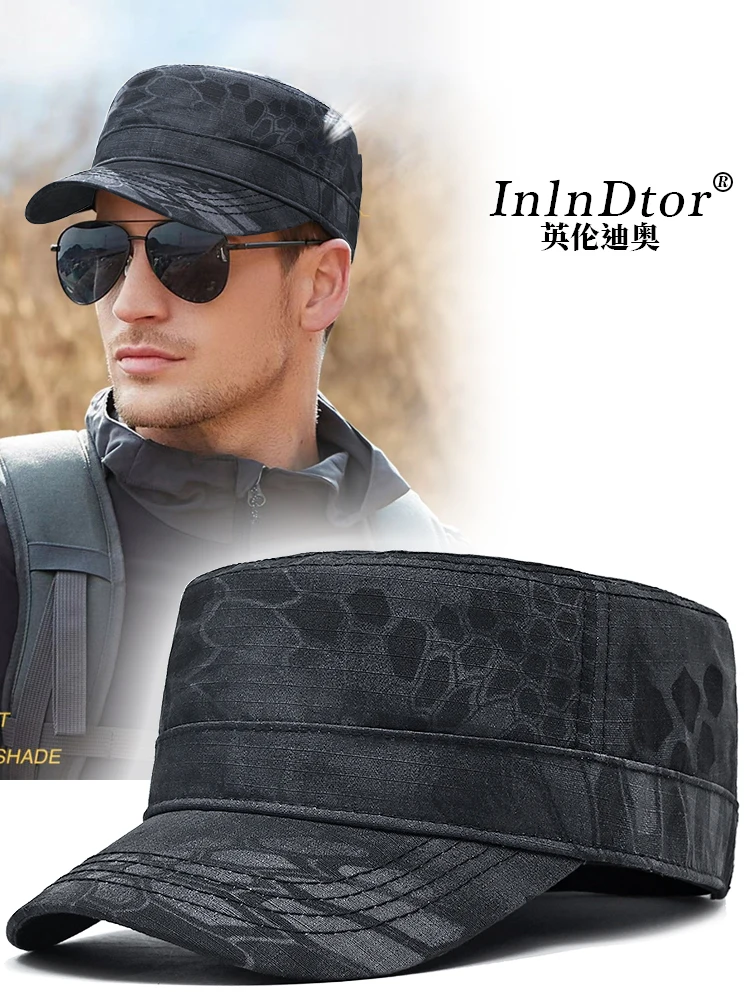 Top Trends: InlnDtor Flat Top Python Print Hat Men's Spring And Summer Quick Dry Climbing Cap Outdoor Survival Sunscreen Army Cap Shoppable Styles