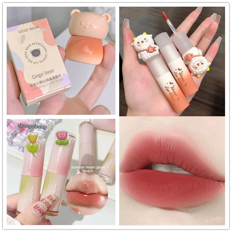 Top Trends: Little Bear Liquid Lipstick Mirror Lip Gloss Makeups Waterproof Lip Glaze Gloss Lip Oil Sheglam Makeup Lip Tint Lasting Cosmetic Shoppable Styles