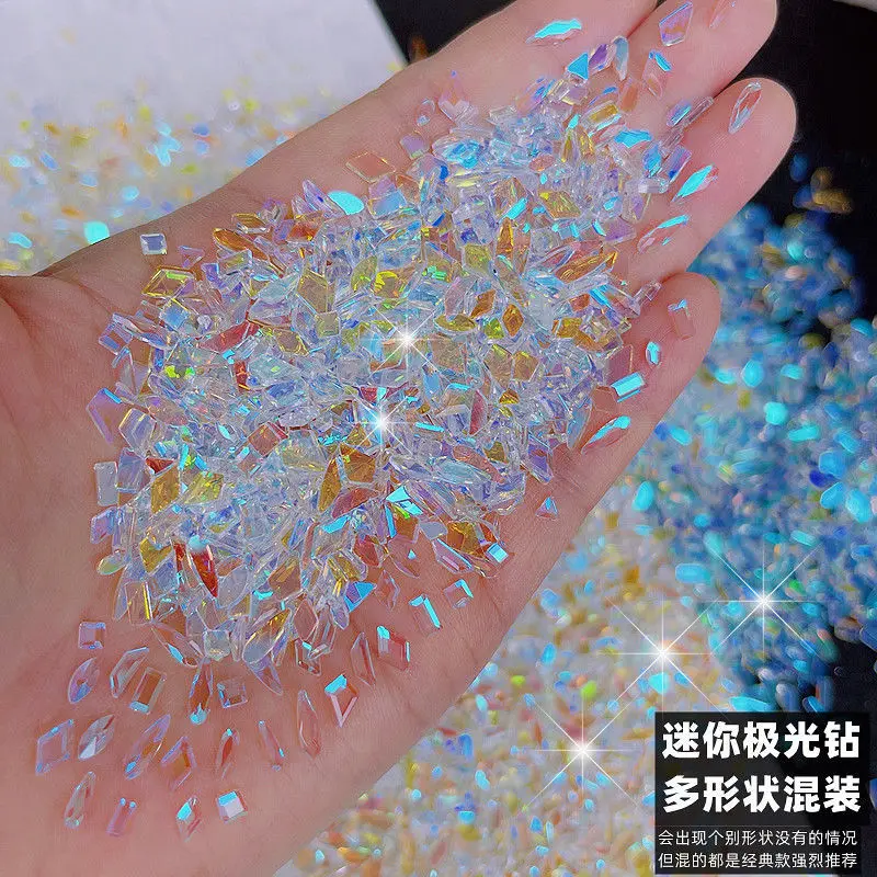 Top Trends: 100Pcs Mixed Rhinestone Crystal AB Charm Luxury Nail Art Flatback Gems For Nail 3D Decorations Clitter Manicure Nail Gems DIY 2022 Shoppable Styles