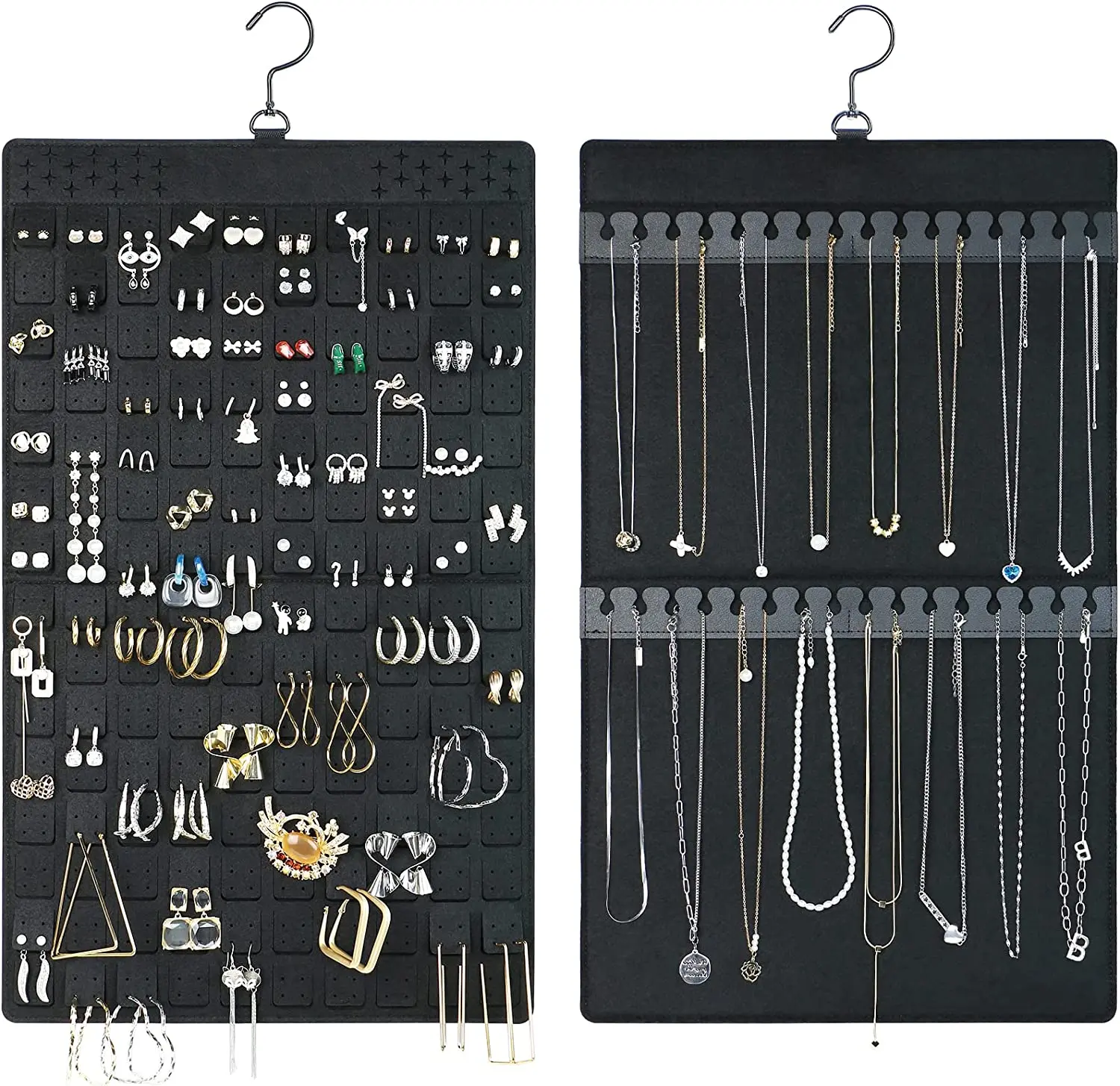 Top Trends: 150 Pocket Necklace Bracelet Earring Jewelry Hanging Accessories Double Sided Display Wardrobe Organizer Storage Transparent Bag Shoppable Styles - Image 5