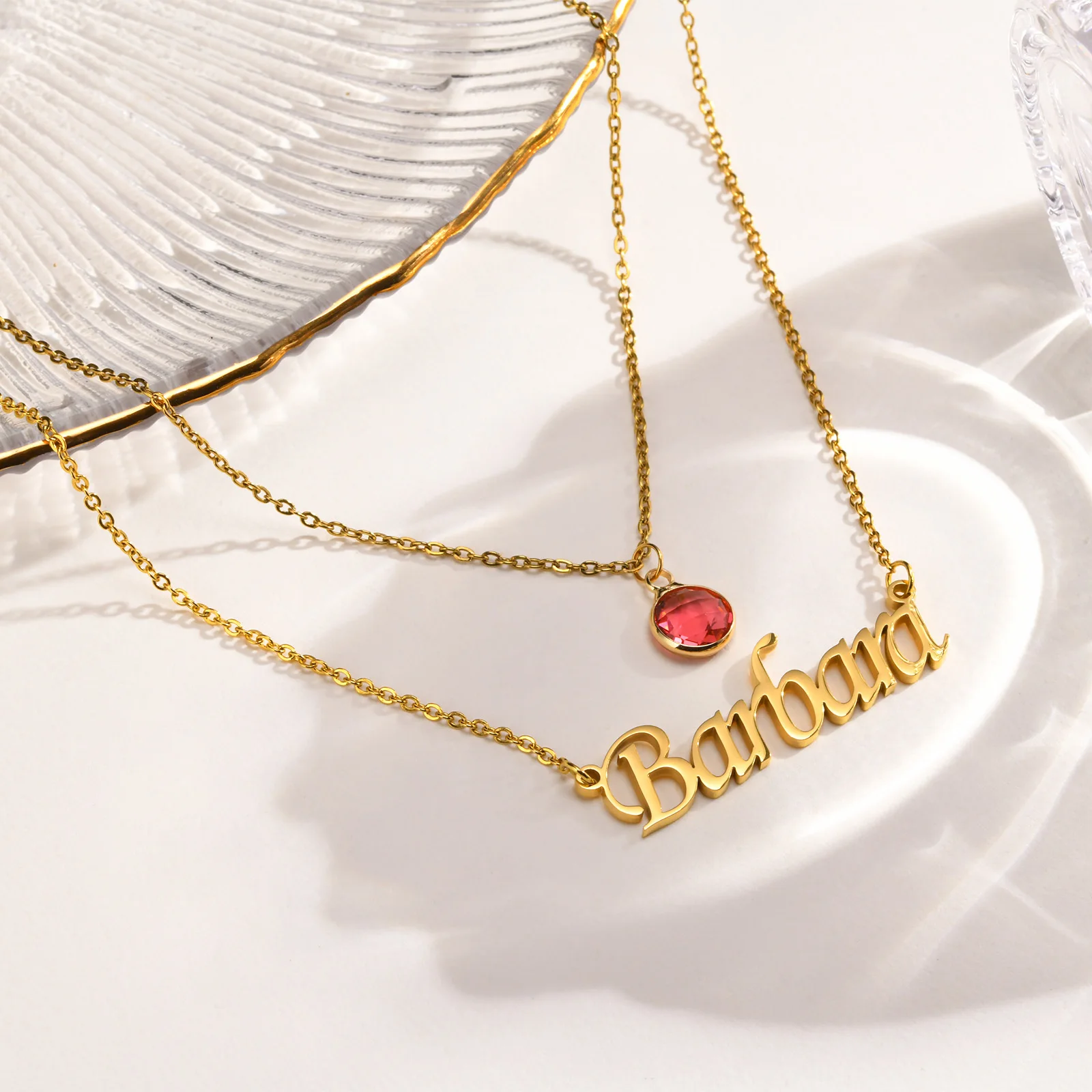 Top Trends: Women's Customized Personalized Name Birthstone Heart Pendant Necklace, Trendy Nameplate Necklaces Gift To Female Girls Mom Shoppable Styles