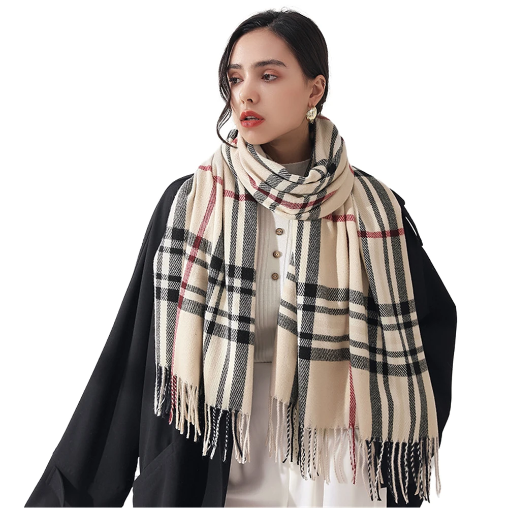 Top Trends: Women Autumn Winter Scarf Lady Cashmere Feeling Muffler Spring Fall Large Blanket Classic Plaid Shawl Soft Warm Wrap Wholesale Shoppable Styles