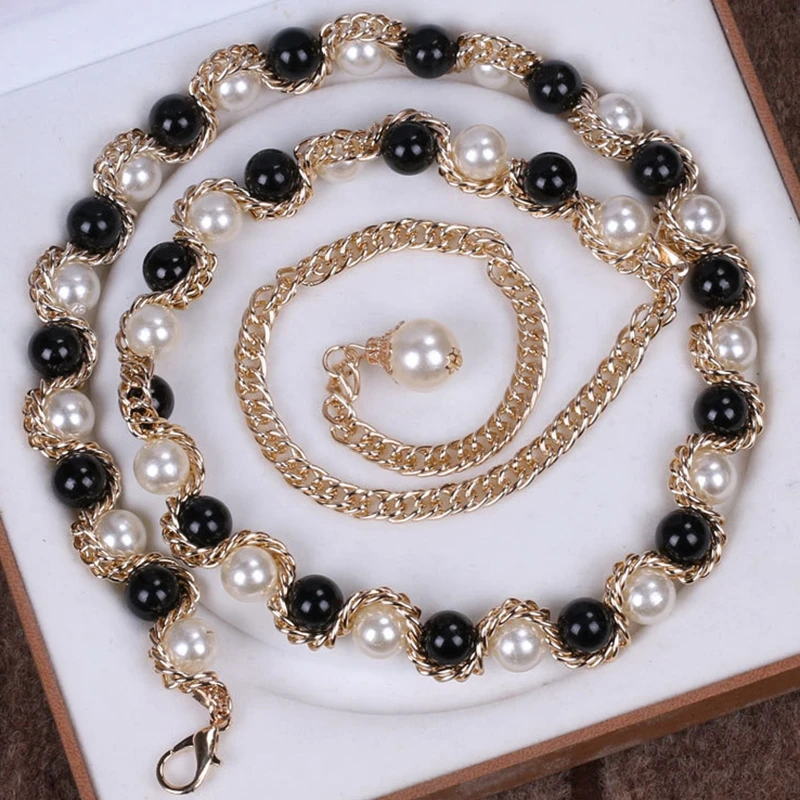 Top Trends: Women's Cinch Belt For Dresses Pearl Waist Chain Lady Rhinestone Shoppable Styles