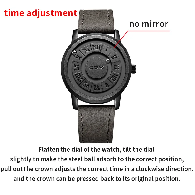 Top Trends: DOM Trend Concept Personality Men's Watch Creative Rolling Pointer Magnetic Ball Magnetic Men's Fashion Waterproof Watch Shoppable Styles - Image 6