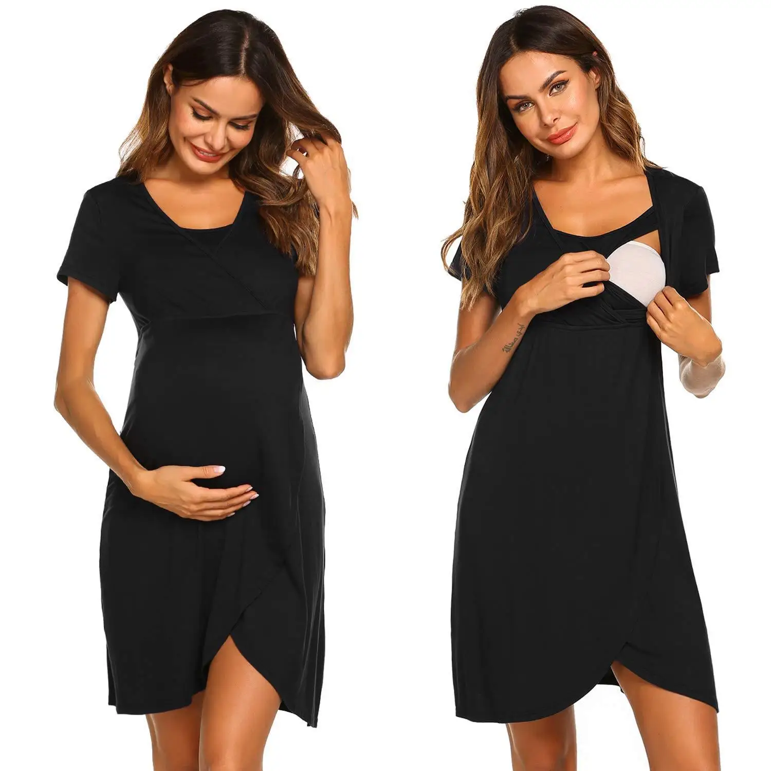 Top Trends: Maternity Short Sleeve Dress Breastfeeding Clothes Maternity Nursing Clothing Maternity Pajamas Shoppable Styles