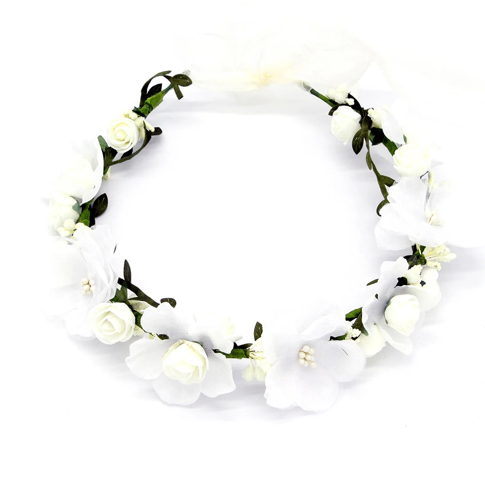 Top Trends: Wreath Women Flowers Tiara Flower Princess Crown Girl Bohemian Hair Accessories Woman Garland Guest Wedding Headdress Headband Shoppable Styles - Image 3