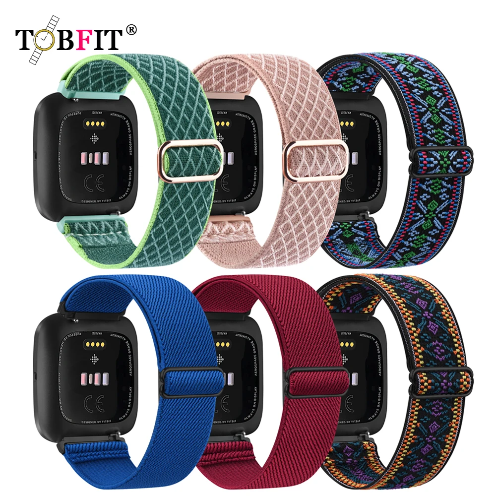 Top Trends: Band For Fitbit Versa 2 3 Nylon Elastic Strap Adjustable Breathable Watchband Sport Bracelet For Fitbit Versa 3 2 Band Wristband Shoppable Styles