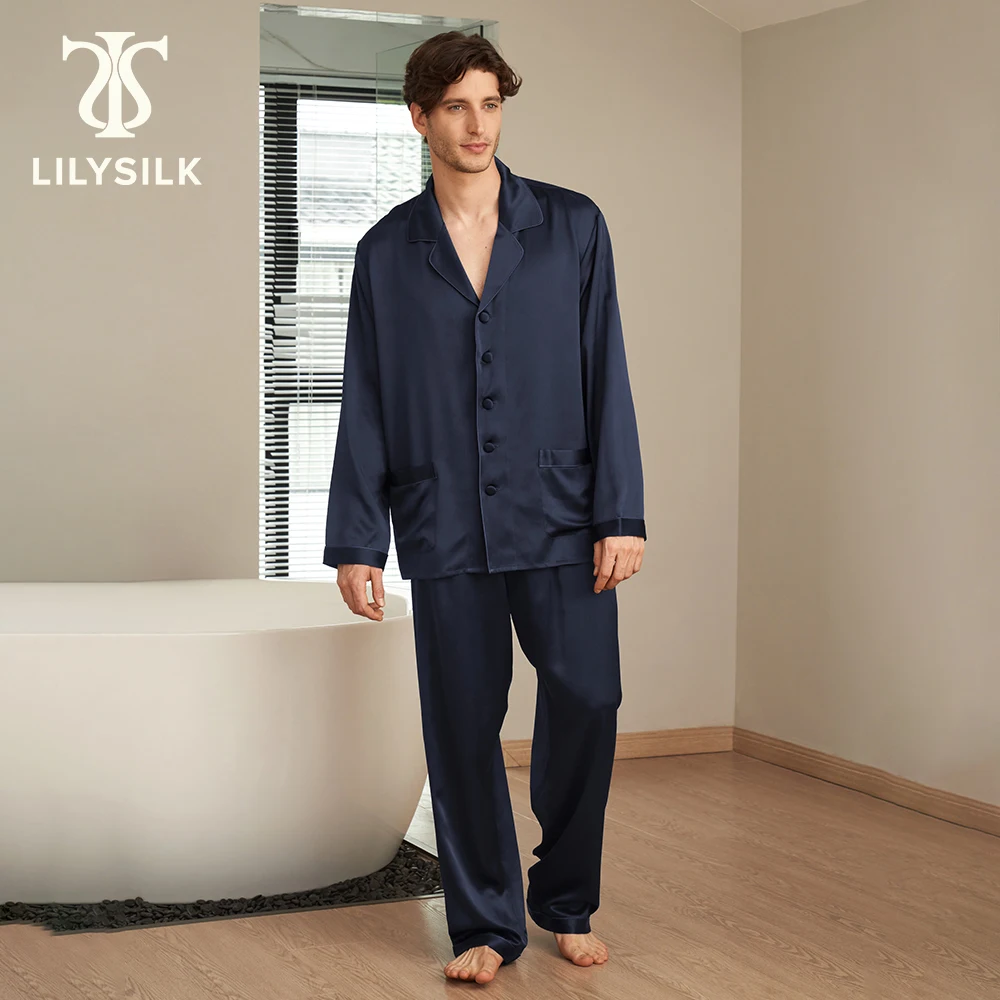 Top Trends: LILYSILK 100 Silk Pajamas Set Men Long 22 Momme Luxury Natural Mulberry Silk Men&#039;s Clothing Shoppable Styles