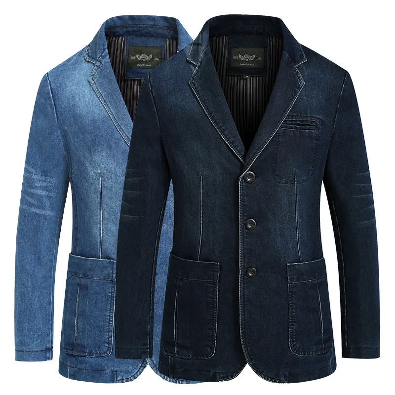 Top Trends: Men's Denim Suits Men's Cotton Denim Small Suit Slim Large Size Jacket Coat Shoppable Styles