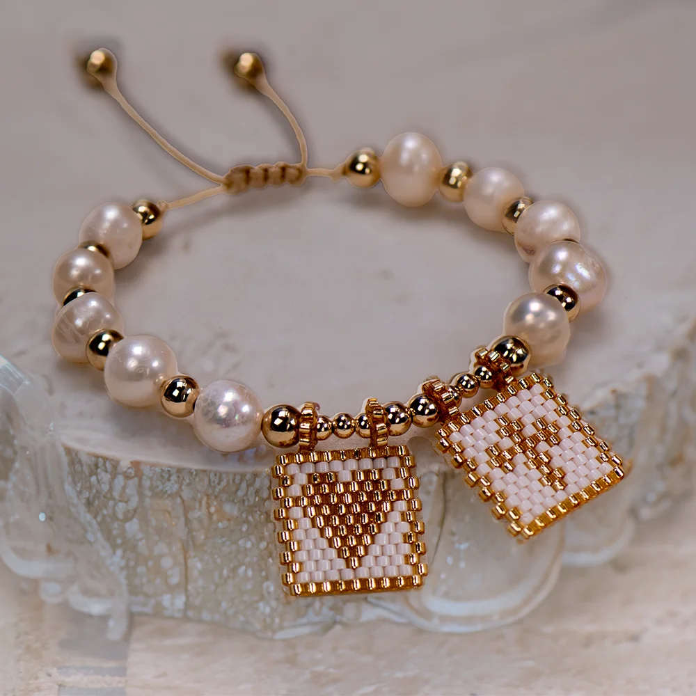 Top Trends: Woven Pearl Cross Heart Bracelet Beaded Miyuki Boho Christian Religious Charm Jewelry Womens 2023 Fashion Love Blessing Gift Shoppable Styles