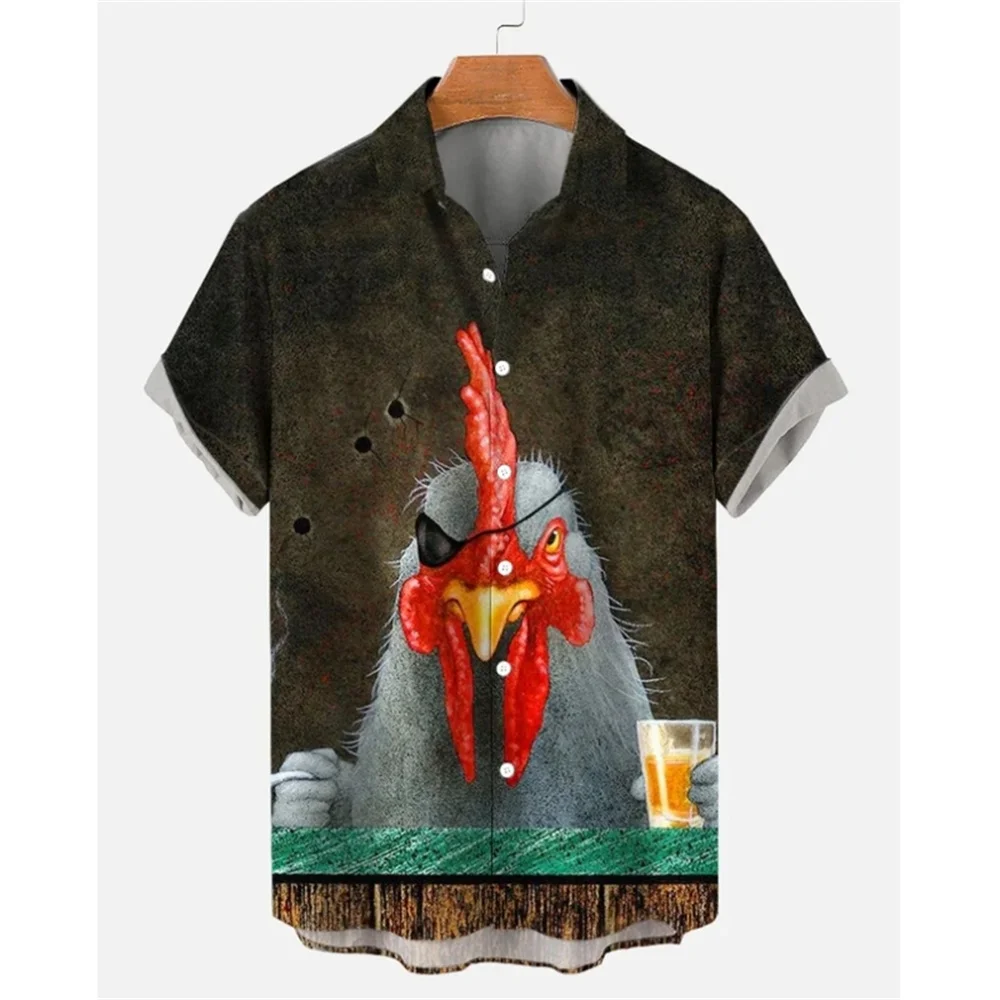 Top Trends: Animal Men&#039;S Shirt Simple Rooster 3d Print Casual Hawaiian Shirts Man Fashion Daily Shirt For Man Short Sleeves Top Male Clothes Shoppable Styles