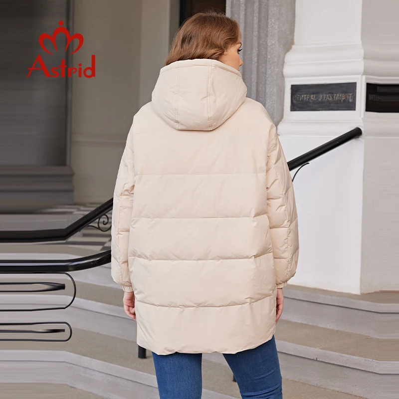 Top Trends: Astrid New Winter Clothes Women Loose Mid-Long Fashion Down Jacket Women's Parka Plus Size Hooded Simple Casual Quality Jackets Shoppable Styles - Image 5