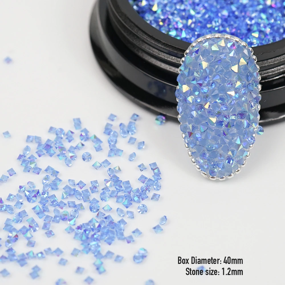 Top Trends: Nail Glass Beads Diamonds Pixie Crystals Rhinestones Glitter Press On Nails Shine Micro Stones Parts AB Color 1.2mm Manicure Shoppable Styles - Image 5