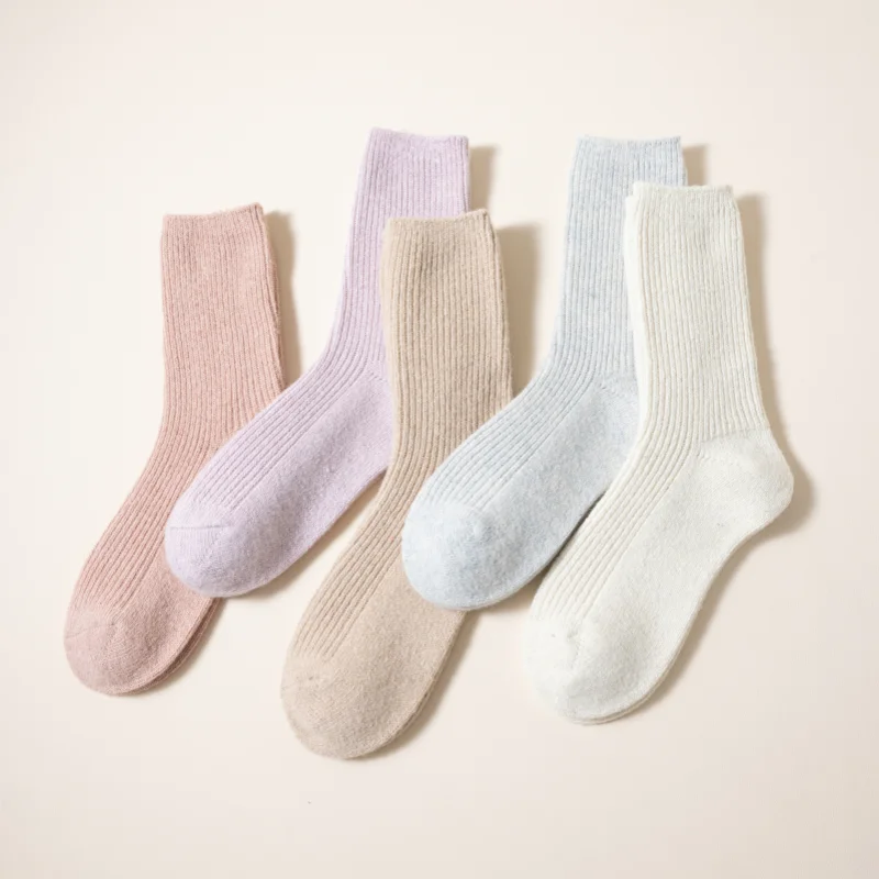 Top Trends: 3 Pair Winter Thick Warm Women&#039;s Wool Socks High Quality Harajuku Retro Merino Wool Casual Socks Shoppable Styles