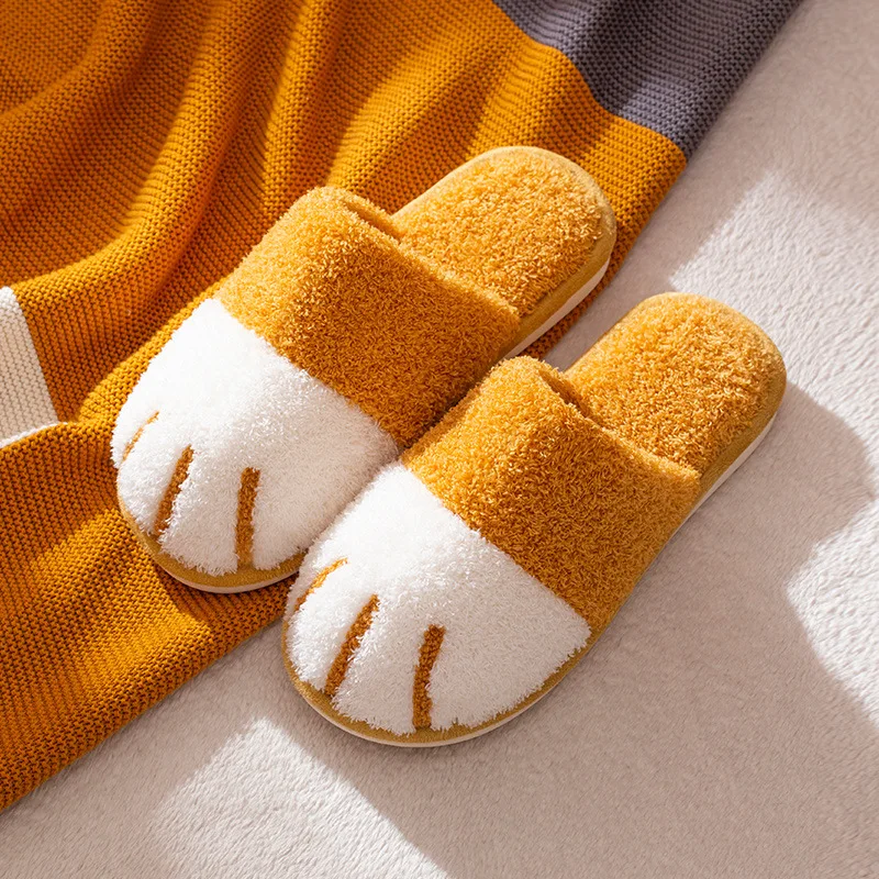 Top Trends: Pallene Winter Plush Slippers For Women Warm Cute Cat Paw Designer House Fur Slippers Indoor Bedroom Lovers Indoor Fluffy Shoes Shoppable Styles - Image 3