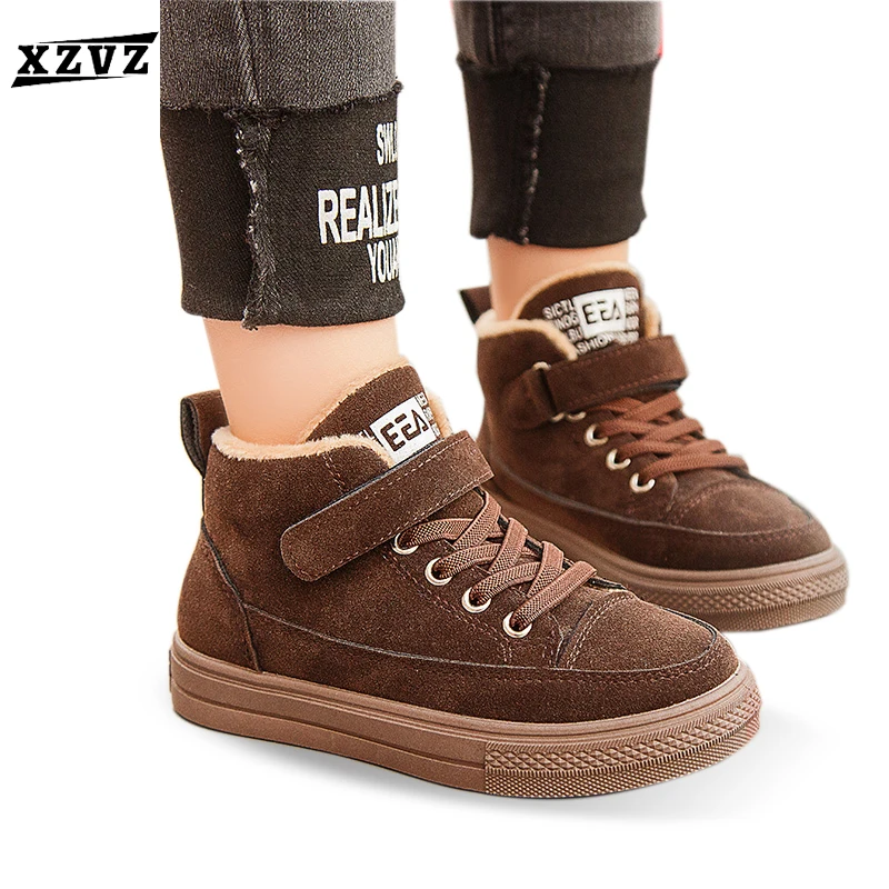 Top Trends: XZVZ Kids Boots Keep Warm In Winter Kids Shoes Suede Material Comfortable Children's Cotton Boots Anti-slip Boys Girls Sneakers Shoppable Styles