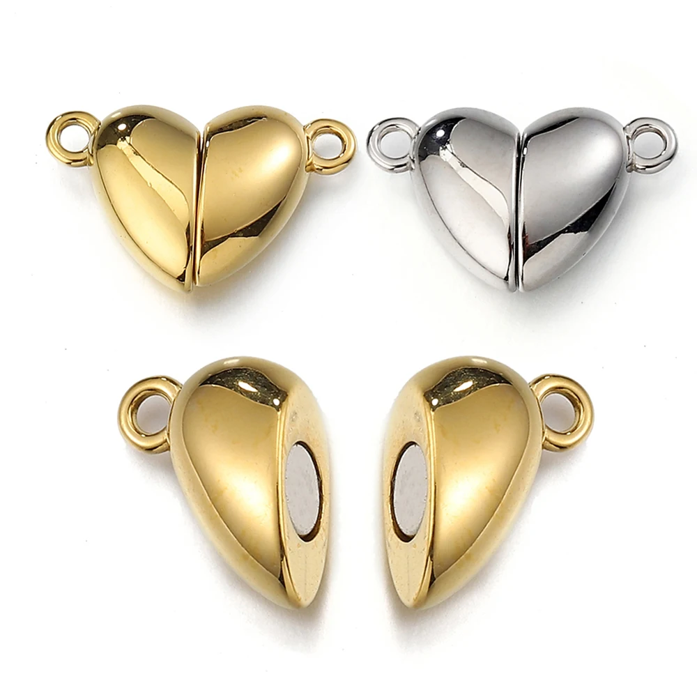 Top Trends: 5sets 2Sets Magnetic Stainless Steel Love Heart Clasp Ball Clasp Connectors For Bracelet Necklace Jewelry Making DIY End Clasp Shoppable Styles