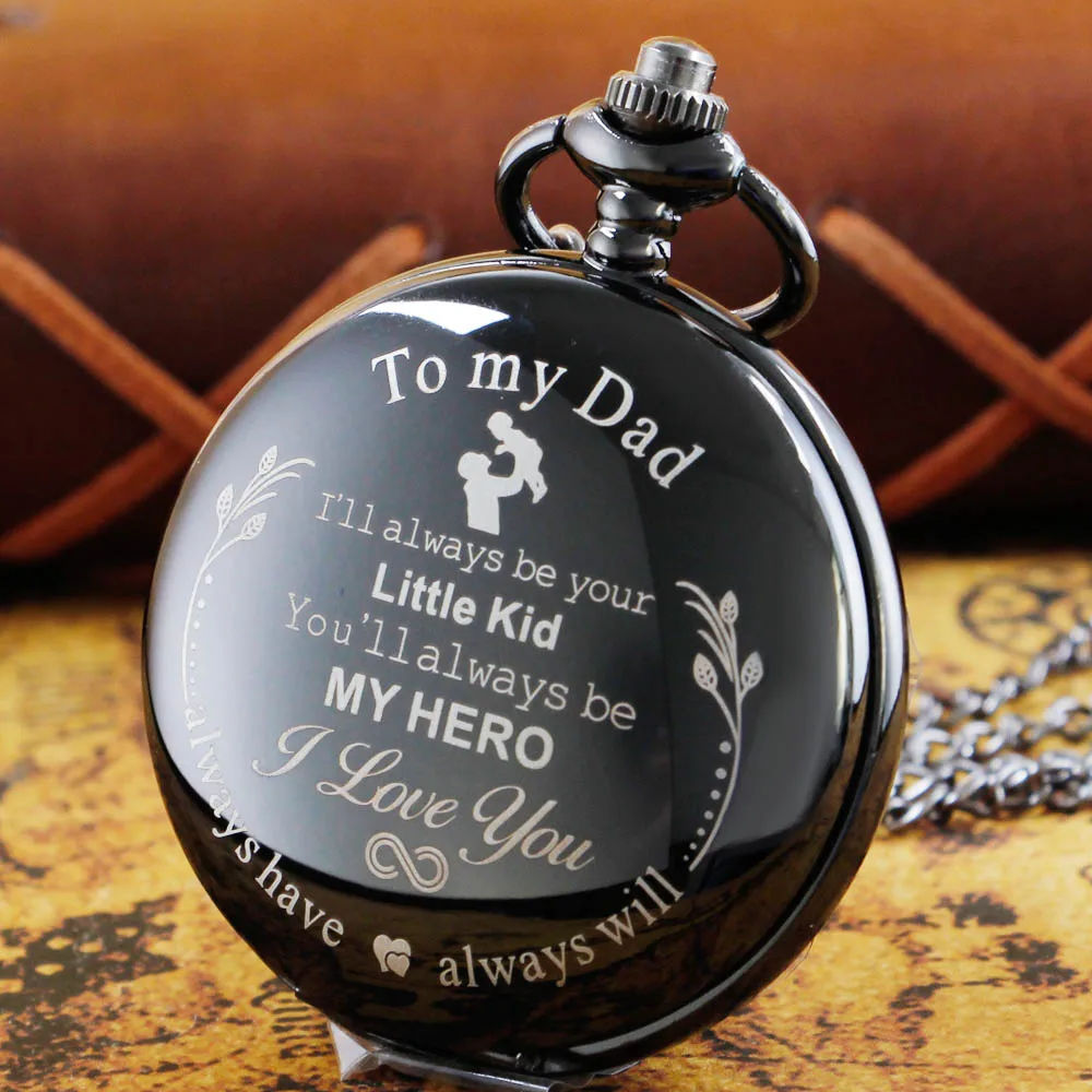 Top Trends: DAD Design Birthday Gift Quartz Pocket Watch For Men Vintage Pendant Fob Chain Pocket Clock Shoppable Styles