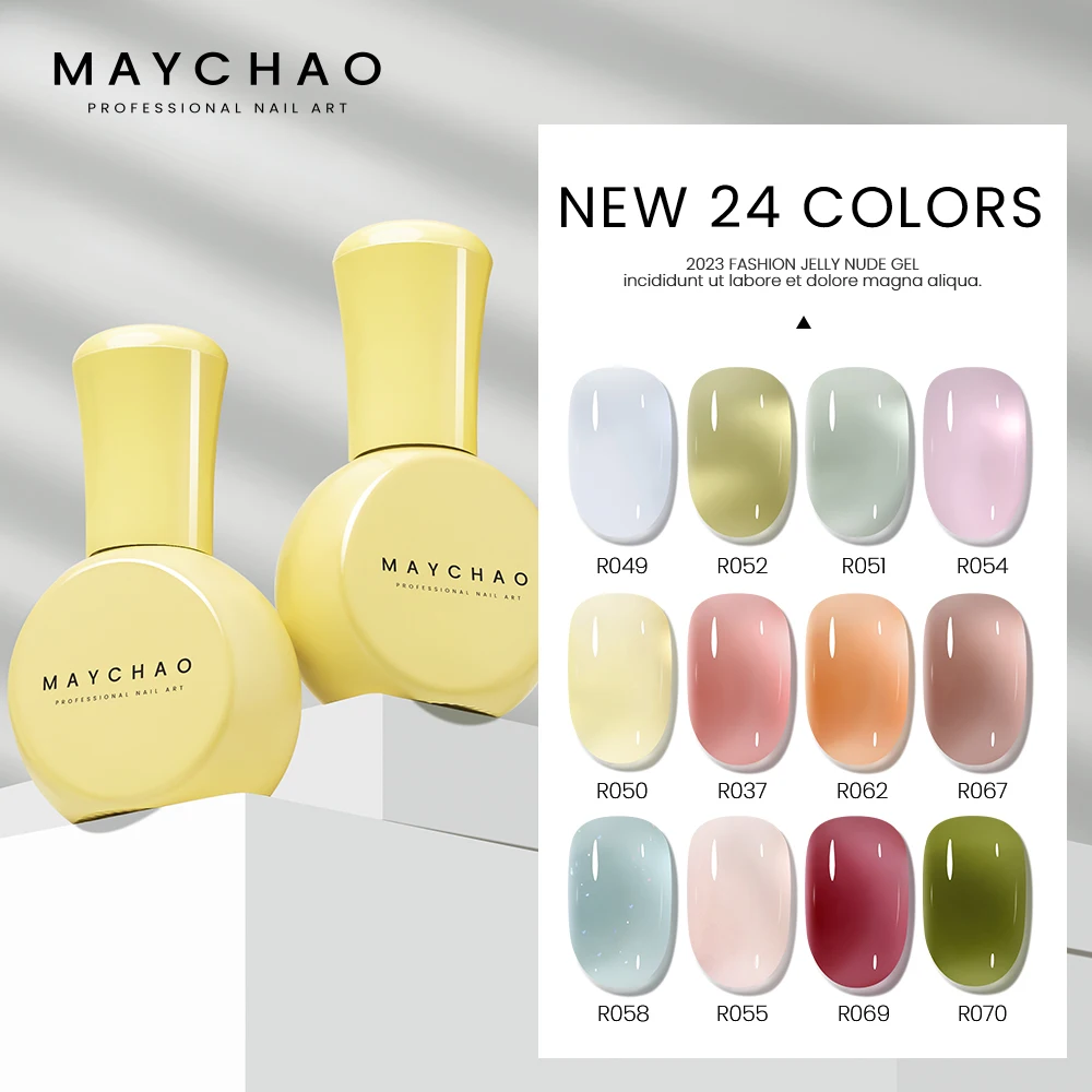 Top Trends: MAYCHAO 24 Colors 10ml Jelly Gel Nail Art Semi Permanent Soak Off UV LED Varnish For Nail Semi-Transparent Nude Gel Nail Polish Shoppable Styles