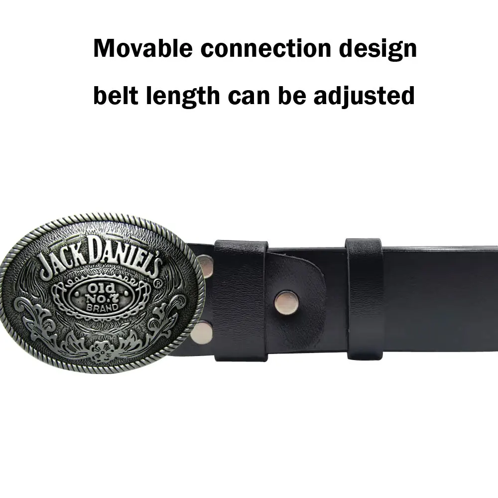 Top Trends: Cheapify Oval Head Buckle Men Geniune Leather Belts West Brand Designer Punk Male Jeans Waist Straps Top Quanlity Dropshipping Shoppable Styles - Image 2