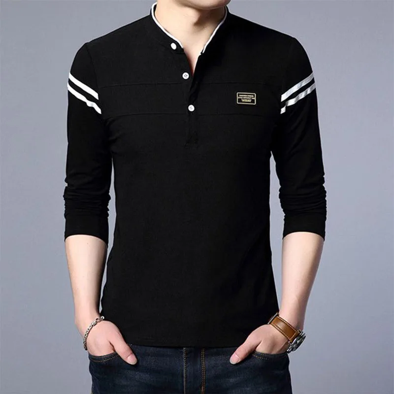 Top Trends: Fashion Men New Long Sleeve Basic Polo Shirts Spring Autumn New Striped Slim Tees Korean Male Clothes Business Casual Tops 2022 Shoppable Styles