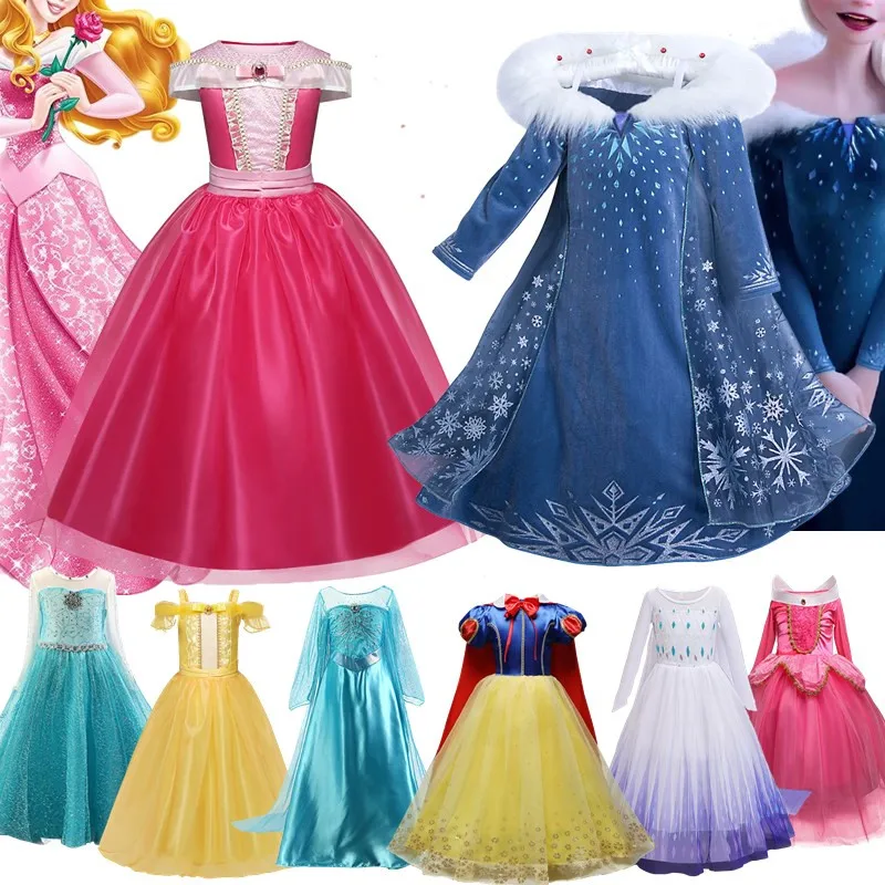 Top Trends: Encanto Girls Elsa Princess Dress Halloween Fantasia Kids Princess Costume Carnival Party Dress Snow White Cosplay Costumes Shoppable Styles