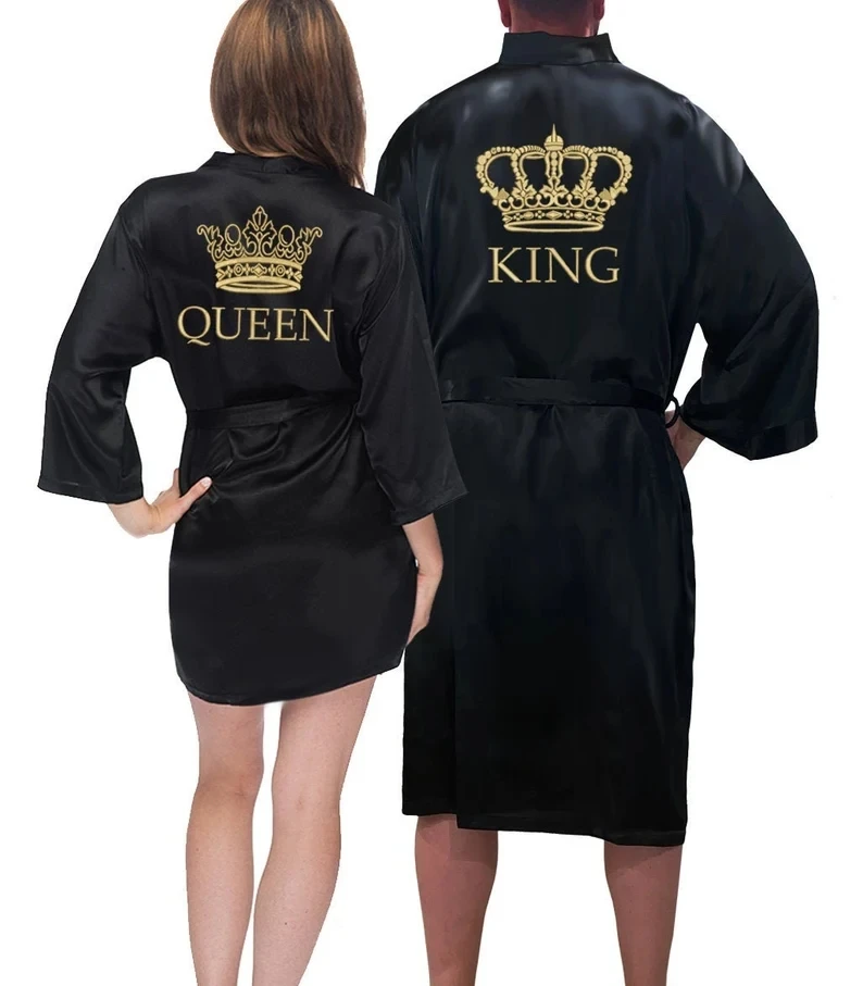 Top Trends: King And Queen Satin Robes Set Couple Couples Robes Mr. And Mrs. Kimono For Bride Kimonos Mr And Mrs Personalized Robes Shoppable Styles