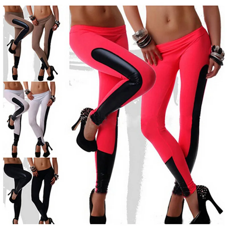 Top Trends: Women Fashion Leggings Pencil Pants Elastic Candy Color Stitching Fashion Jeggings Sexy Leggings L1087 Shoppable Styles