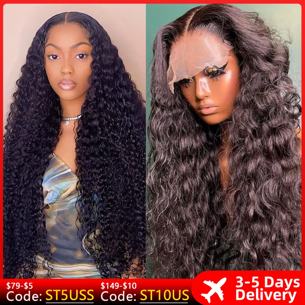 Top Trends: 13x4 Deep Wave Frontal Wig 13x6 Hd Lace 4x4 Lace Closure Curly Human Hair Wigs For Balck Women 30 Inch Water Wave Lace Front Wig Shoppable Styles