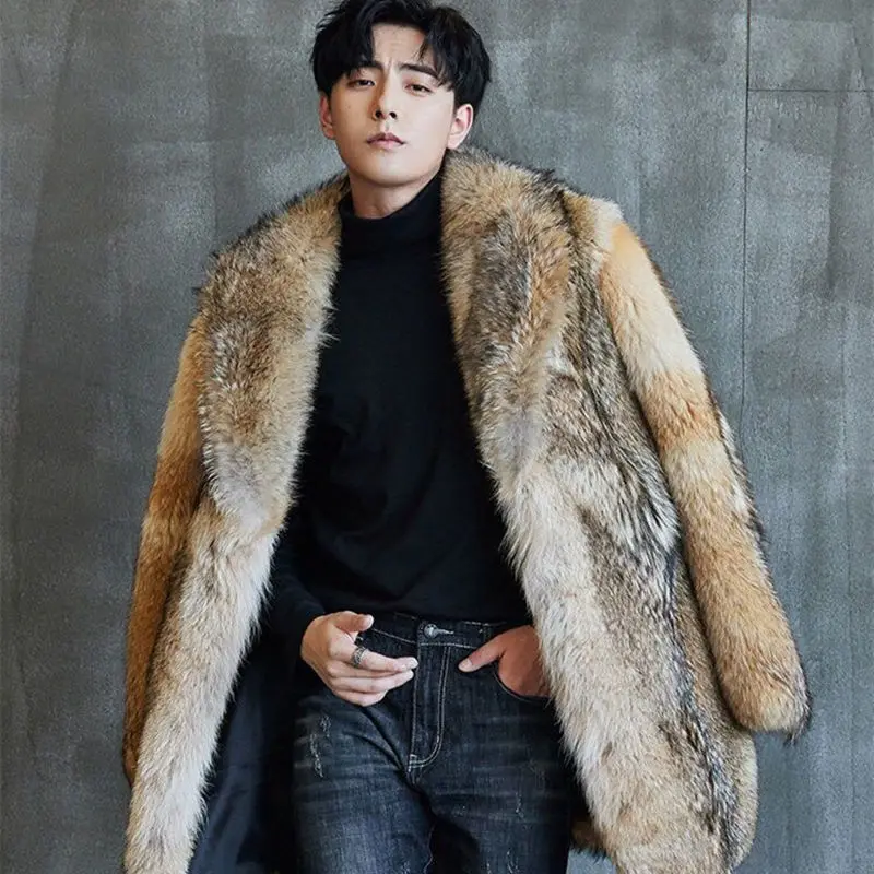 Top Trends: 2021 High-end Direct Sales Men's Medium And Long Wolf Fur Coat Fur Coat Mink Fur Coat Men Shoppable Styles - Image 4