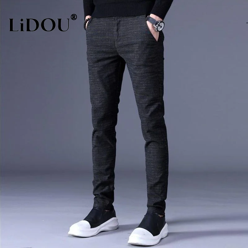 Top Trends: 2022 Autumn Winter Fashion Temperament Business Casual Pant Male Comfortable Simple Straight-leg Pant Man Solid Gentmen Trousers Shoppable Styles