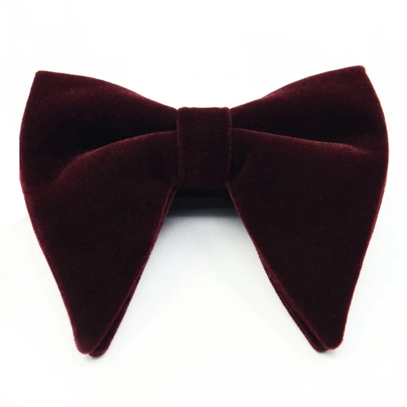 Top Trends: New Fashion Velvet Big Bowties For Women Mens Business Banquet Bow Tie Solid Color Black Cravat Groom Wedding Accessories Shoppable Styles