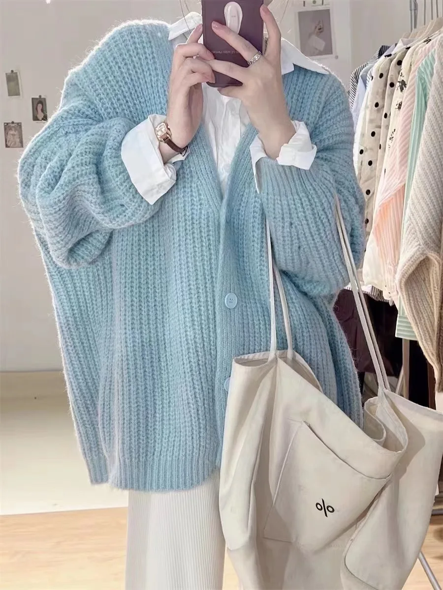 Top Trends: Autumn Knit Sweater Women Harajuku Loose Warm Cardigan Ladies Fashion College Casual Long Sleeve Winter Coat Tops 2023 Shoppable Styles - Image 2